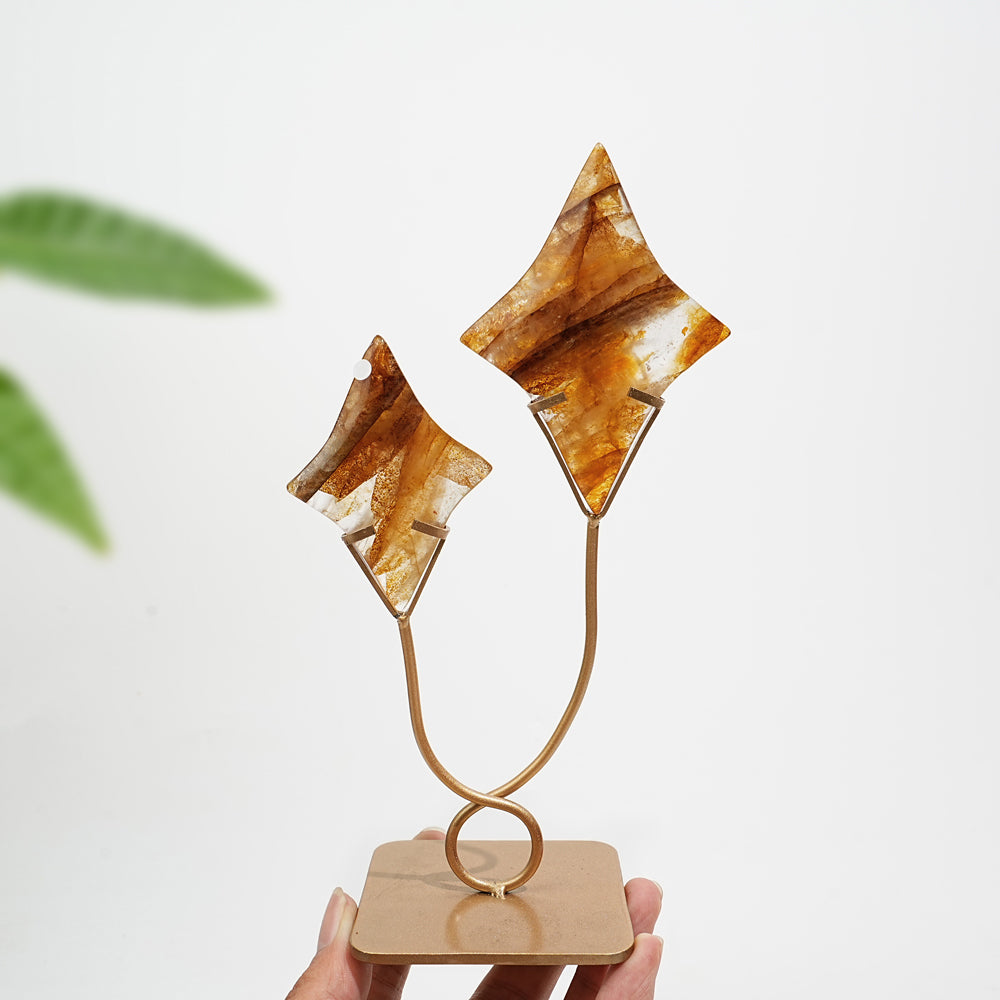 Unique,A Slightly Imperfect Natural Crystal Meteor Shower With Stand