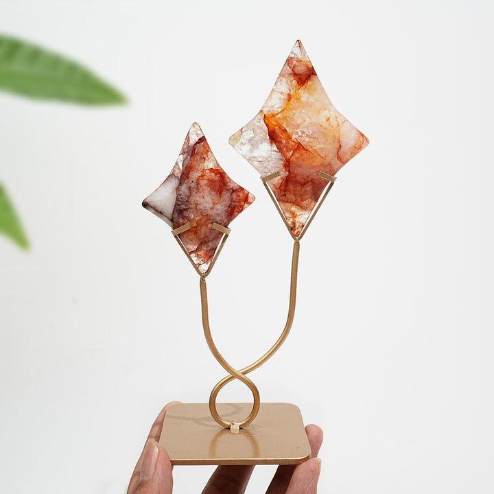 Unique,A Slightly Imperfect Natural Crystal Meteor Shower With Stand