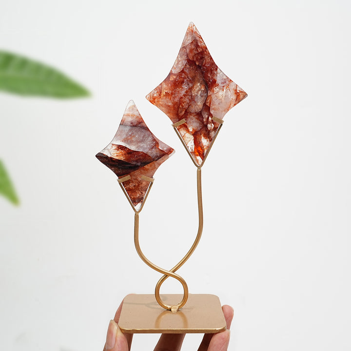 Unique,A Slightly Imperfect Natural Crystal Meteor Shower With Stand