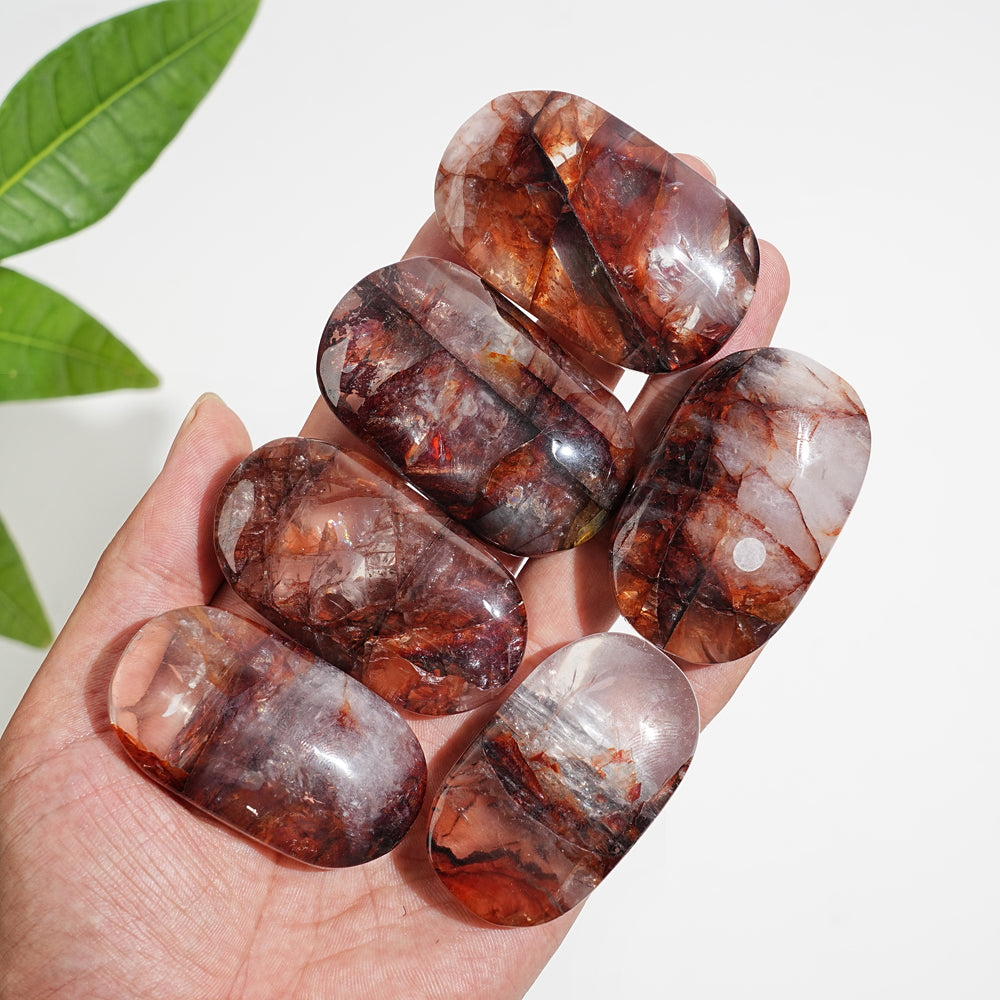 A Slightly Imperfect Natural Crystal Fire Quartz Palmstone