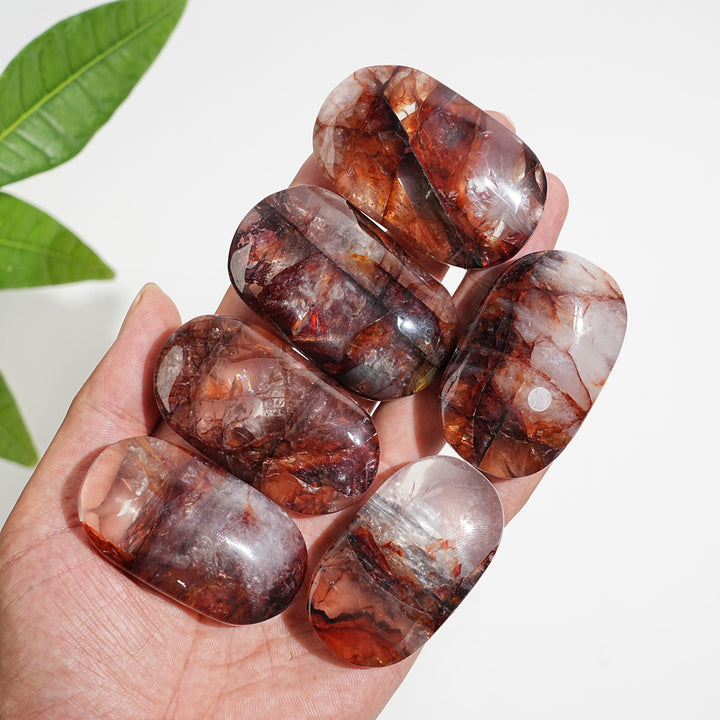 A Slightly Imperfect Natural Crystal Fire Quartz Palmstone