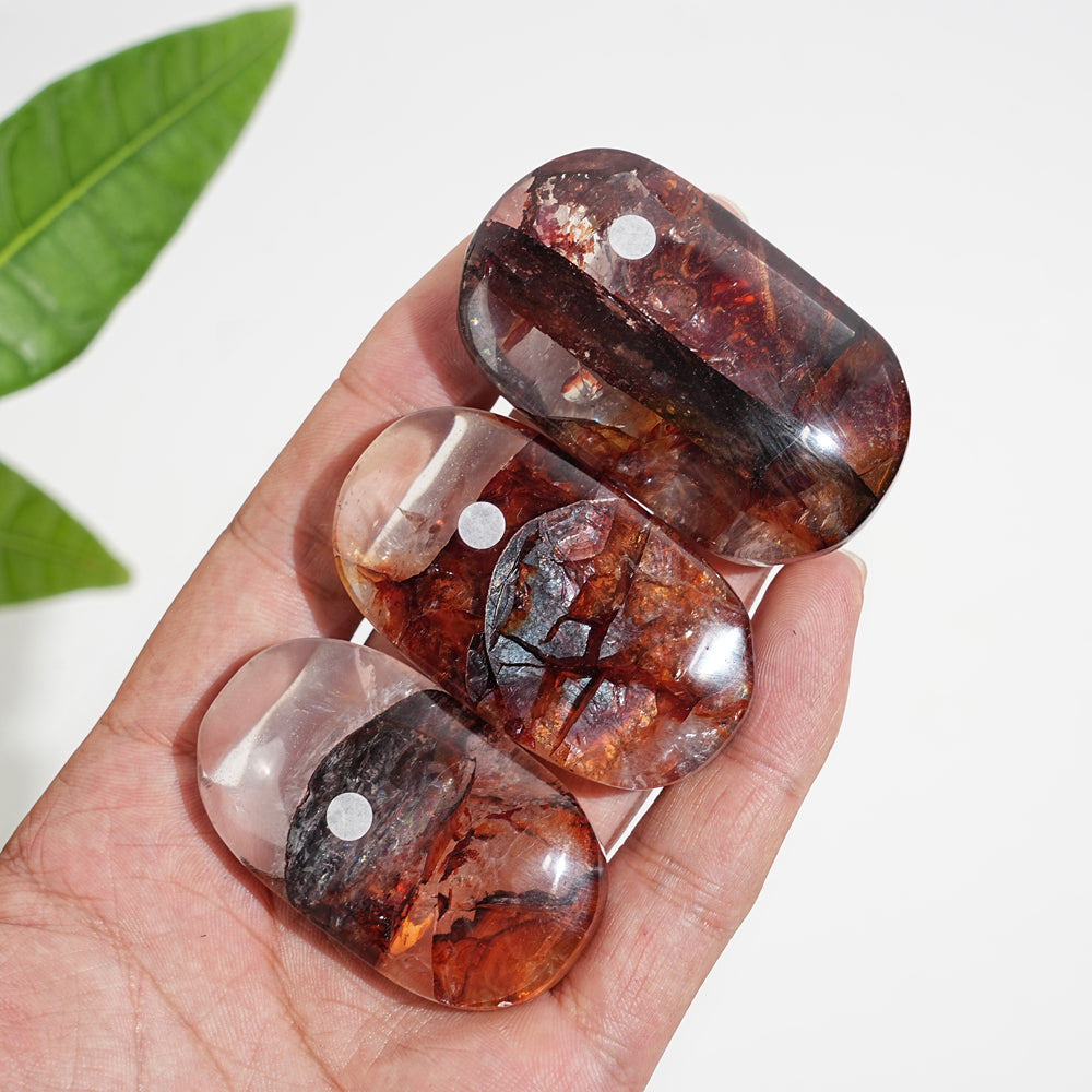 A Slightly Imperfect Natural Crystal Fire Quartz Palmstone