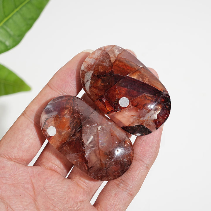 A Slightly Imperfect Natural Crystal Fire Quartz Palmstone