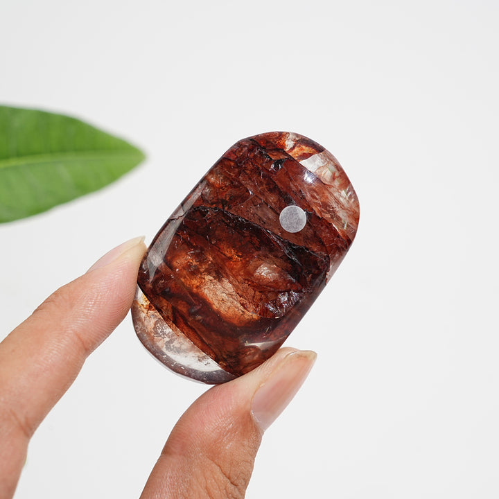 A Slightly Imperfect Natural Crystal Fire Quartz Palmstone