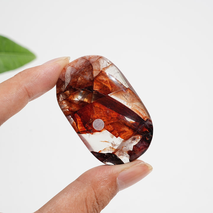 A Slightly Imperfect Natural Crystal Fire Quartz Palmstone
