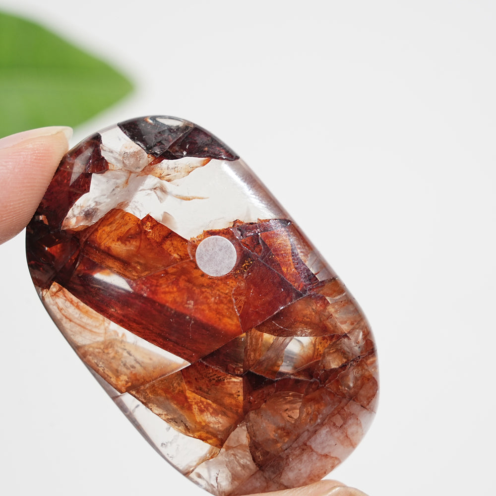 A Slightly Imperfect Natural Crystal Fire Quartz Palmstone
