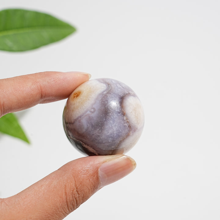 Natural Crystal Exquisite Blue Flower Agate Sphere