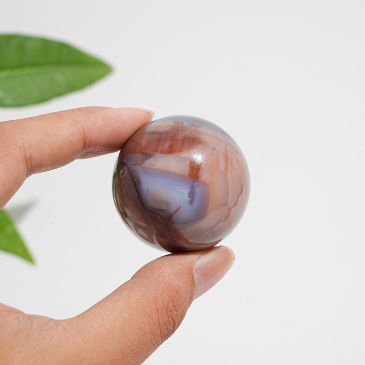 Natural Crystal Exquisite Blue Flower Agate Sphere
