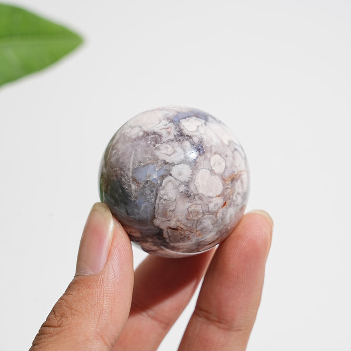 Natural Crystal Exquisite Blue Flower Agate Sphere