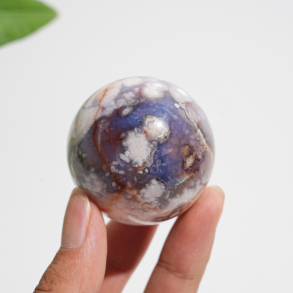 Natural Crystal Exquisite Blue Flower Agate Sphere