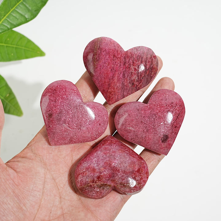 Natural Crystal Rhodonite In Quartz Heart