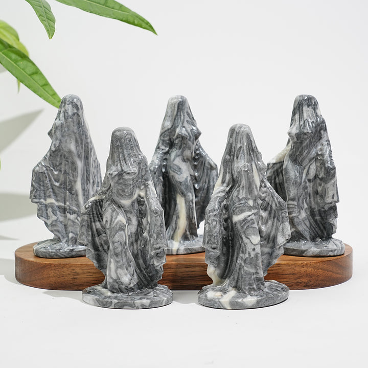 Natural Crystal Mysterious Veiled Spirit Woman Carving