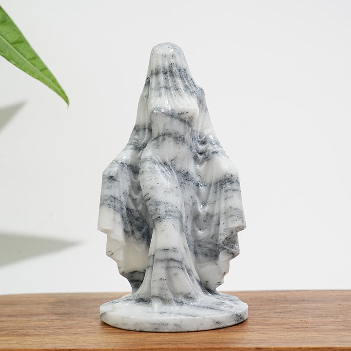 Natural Crystal Mysterious Veiled Spirit Woman Carving
