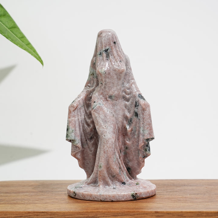 Natural Crystal Mysterious Veiled Spirit Woman Carving