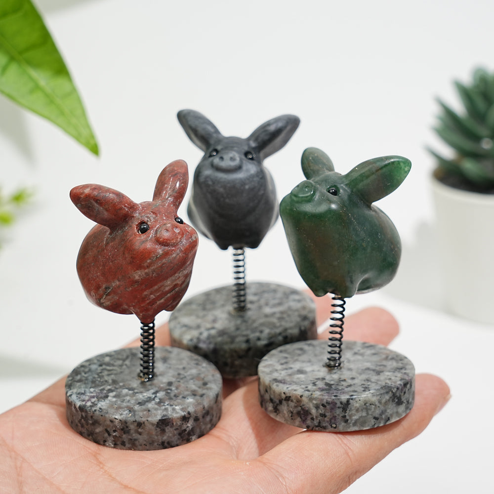 Natural Crystal Cute Flying Pig Ornament
