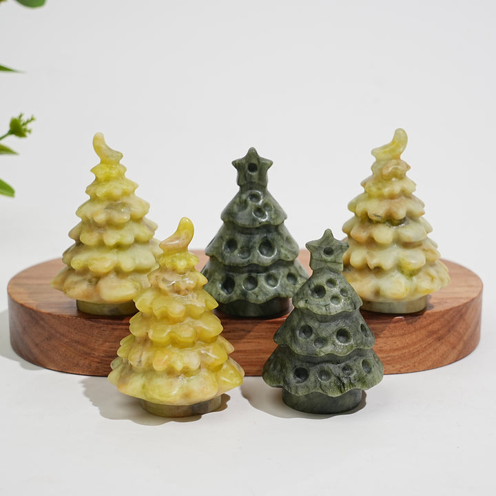 Natural Crystal Carving Serpentine Christmas Tree