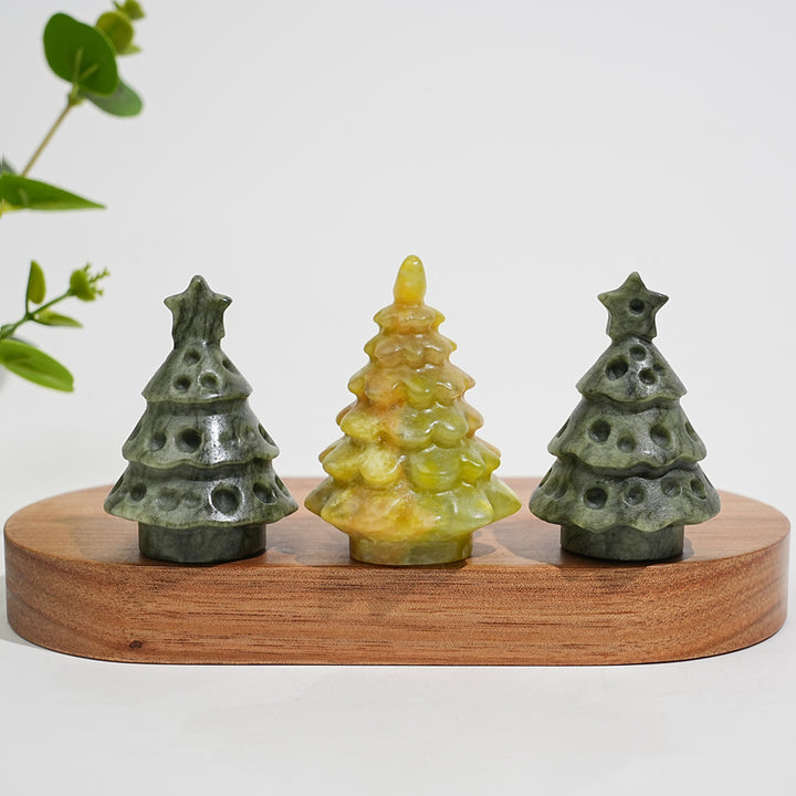 Natural Crystal Carving Serpentine Christmas Tree