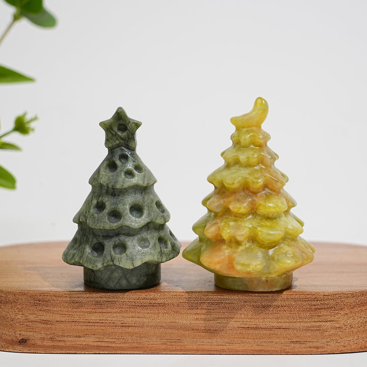 Natural Crystal Carving Serpentine Christmas Tree