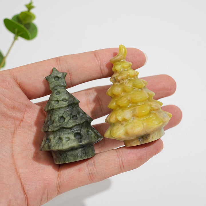 Natural Crystal Carving Serpentine Christmas Tree