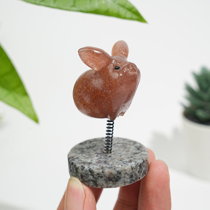 Natural Crystal Cute Flying Pig Ornament