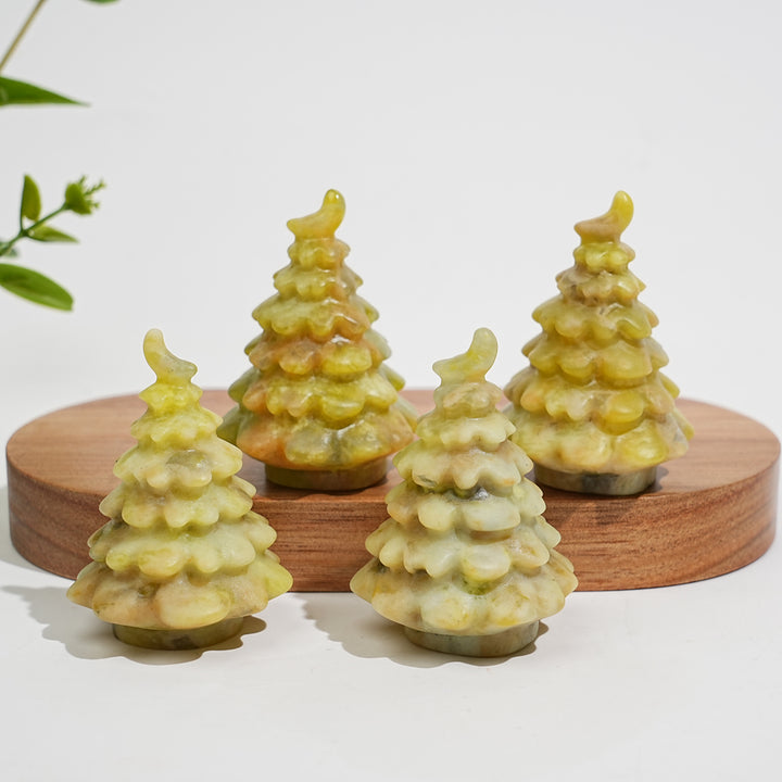 Natural Crystal Carving Serpentine Christmas Tree