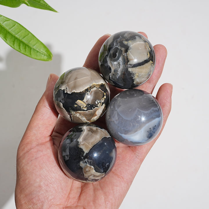 Natural Crystal Small Volcanic Agate Sphere