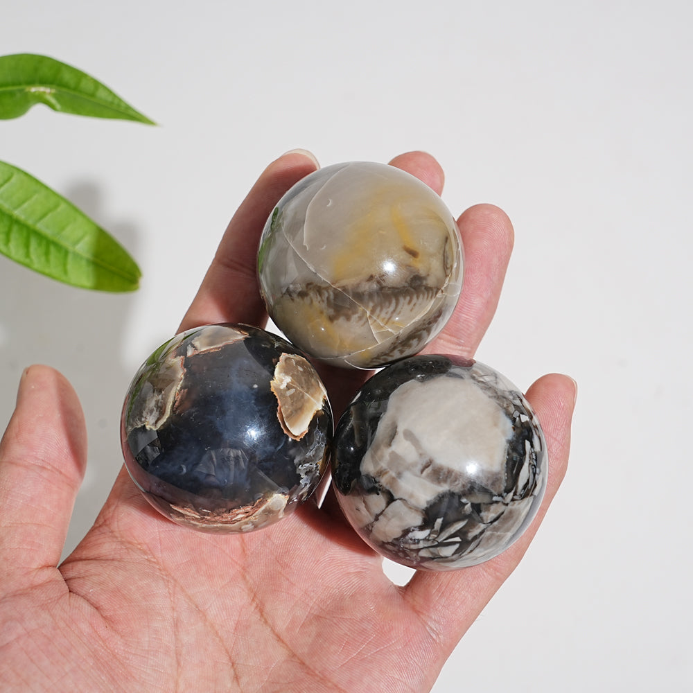 Natural Crystal Small Volcanic Agate Sphere