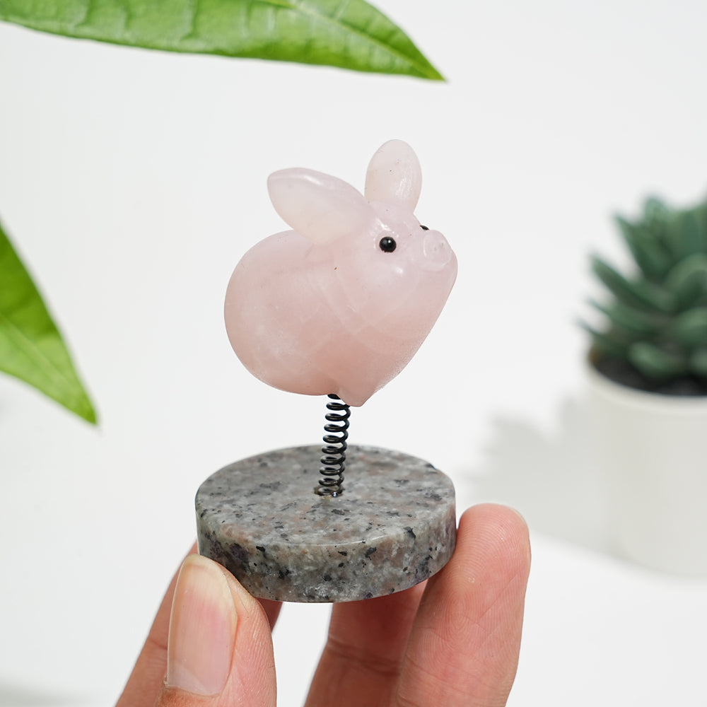 Natural Crystal Cute Flying Pig Ornament