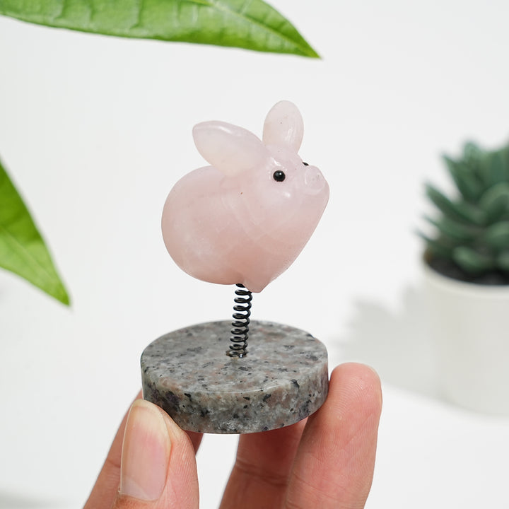 Natural Crystal Cute Flying Pig Ornament