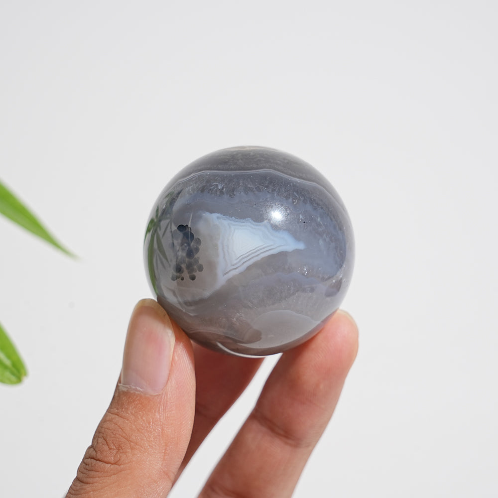 Natural Crystal Small Volcanic Agate Sphere