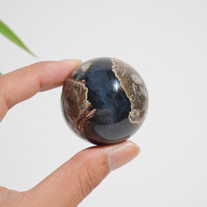 Natural Crystal Small Volcanic Agate Sphere