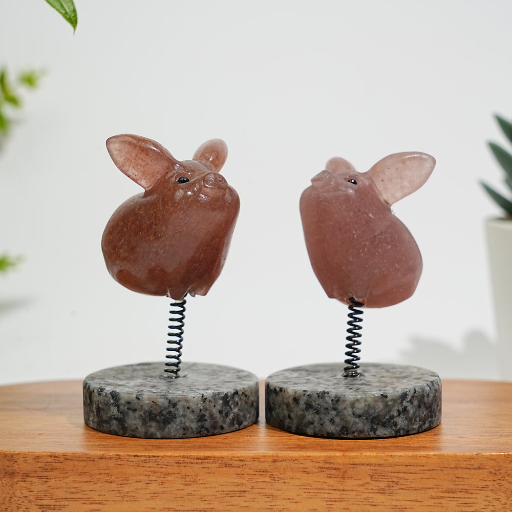 Natural Crystal Cute Flying Pig Ornament
