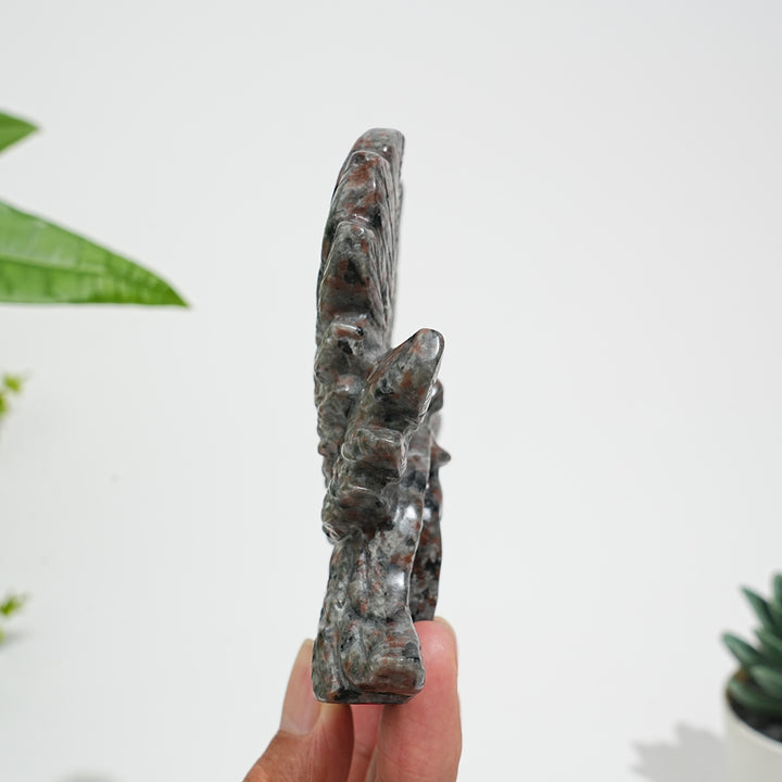 Unique,A Slightly Imperfect Natural Crystal Yooperlite Six-Wing Angel Carving