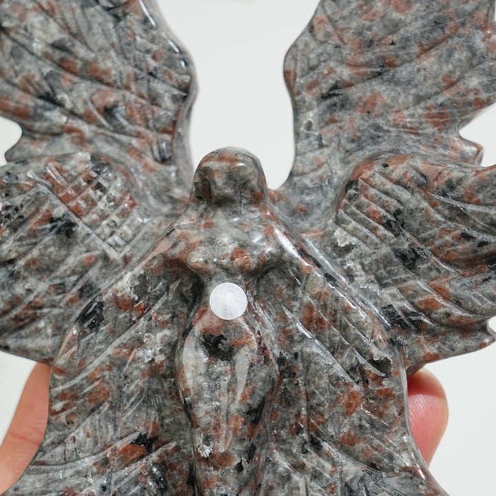 Unique,A Slightly Imperfect Natural Crystal Yooperlite Six-Wing Angel Carving