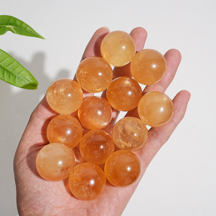 Natural Crystal Honey Calcite Sphere