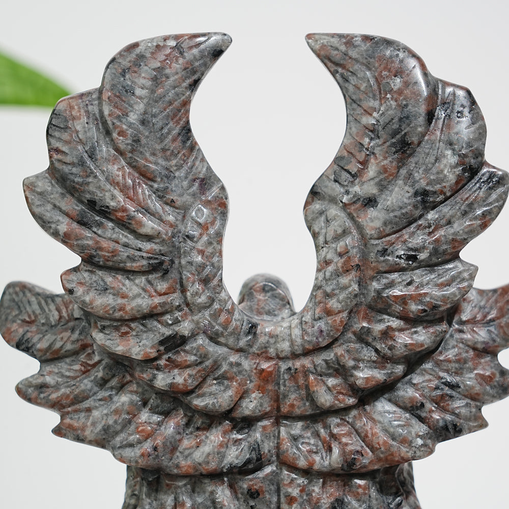 Unique,A Slightly Imperfect Natural Crystal Yooperlite Six-Wing Angel Carving