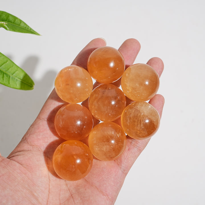 Natural Crystal Honey Calcite Sphere