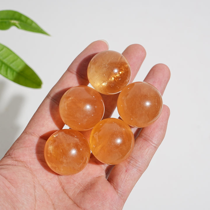 Natural Crystal Honey Calcite Sphere