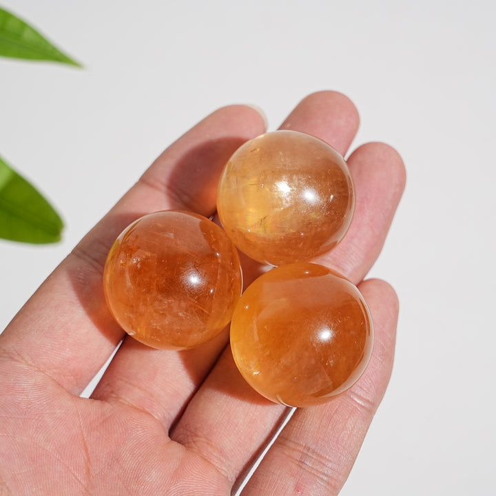 Natural Crystal Honey Calcite Sphere