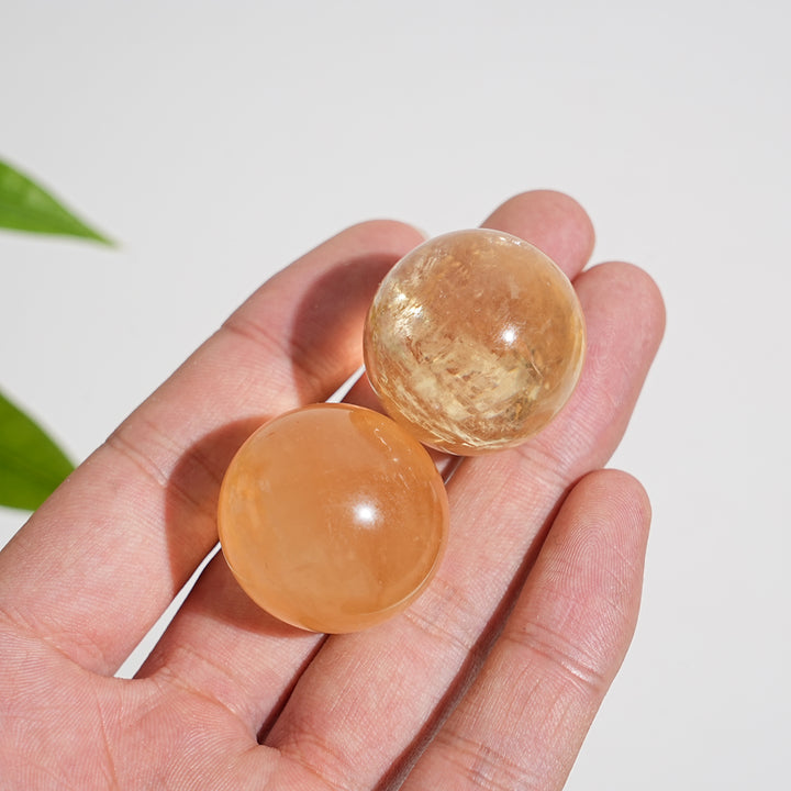Natural Crystal Honey Calcite Sphere