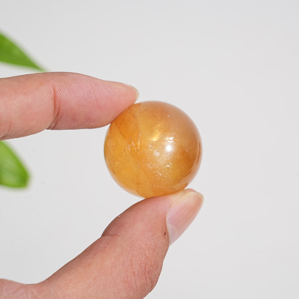 Natural Crystal Honey Calcite Sphere