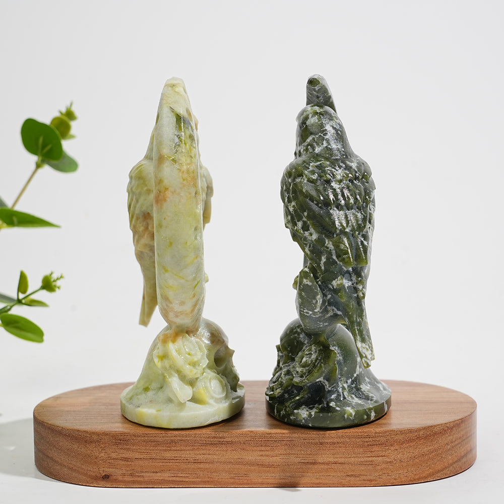 Natural Crystal Carving Moon Raven