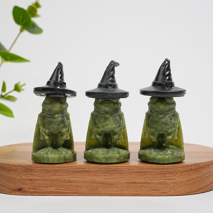 Natural Crystal Carving Serpentine Wizard Frog