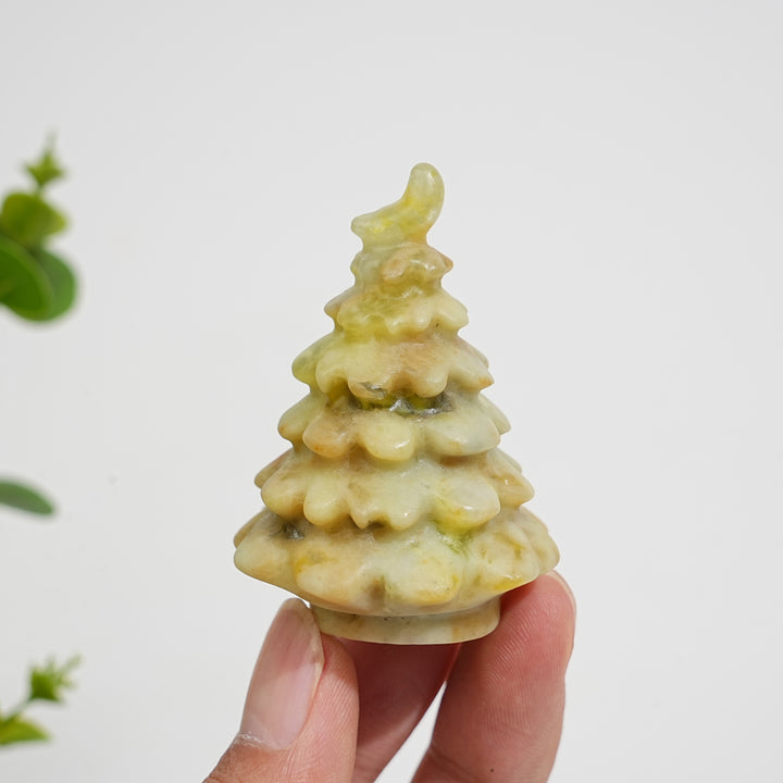Natural Crystal Carving Serpentine Christmas Tree