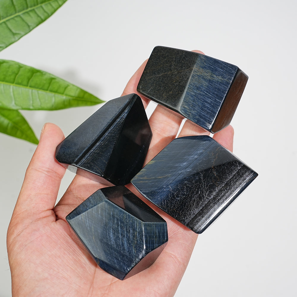 Natural Crystal Blue Tiger Eye Stone Freeform