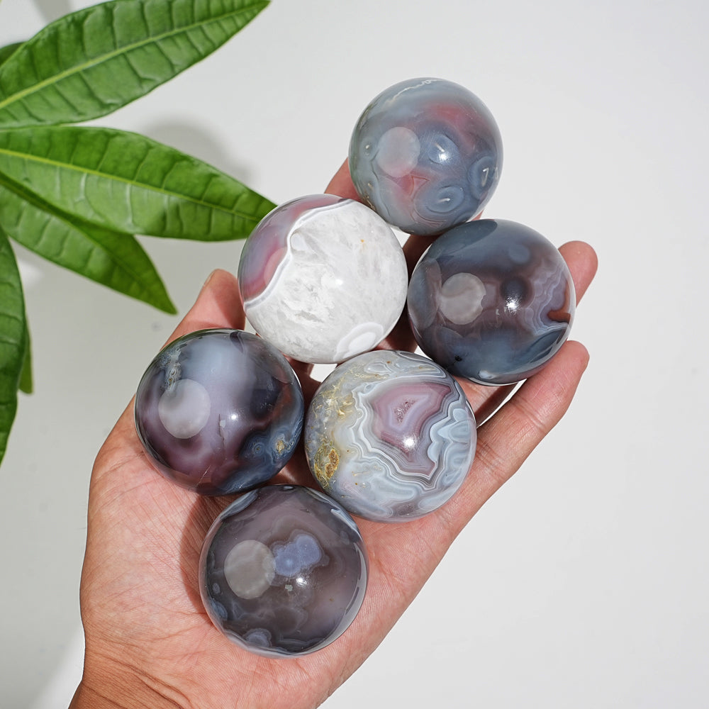 Natural Crystal African Red Agate Sphere