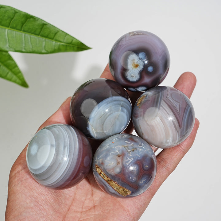 Natural Crystal African Red Agate Sphere