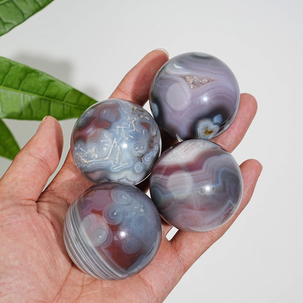 Natural Crystal African Red Agate Sphere