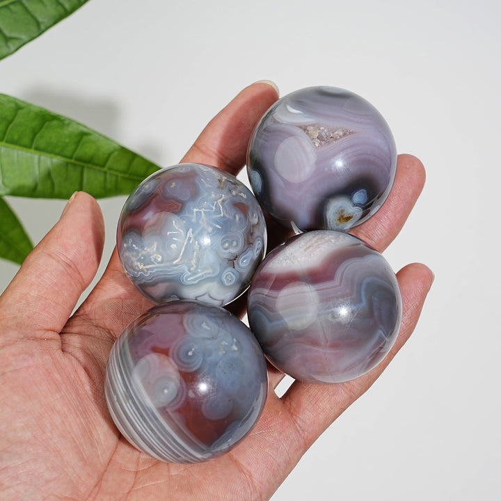 Natural Crystal African Red Agate Sphere