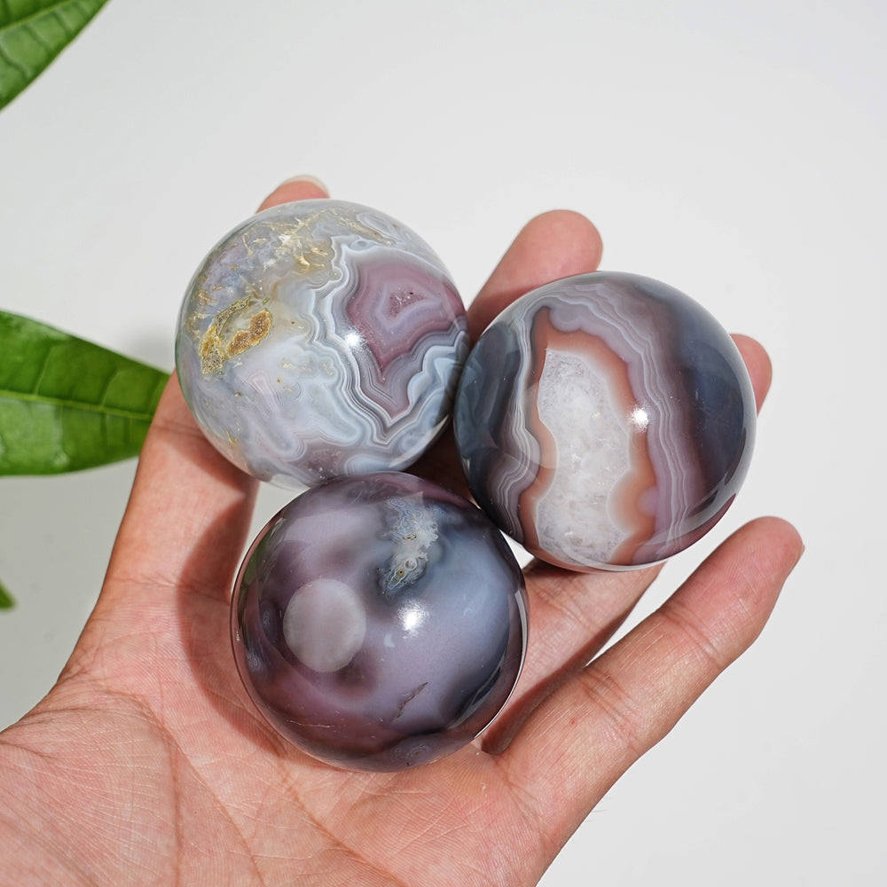 Natural Crystal African Red Agate Sphere